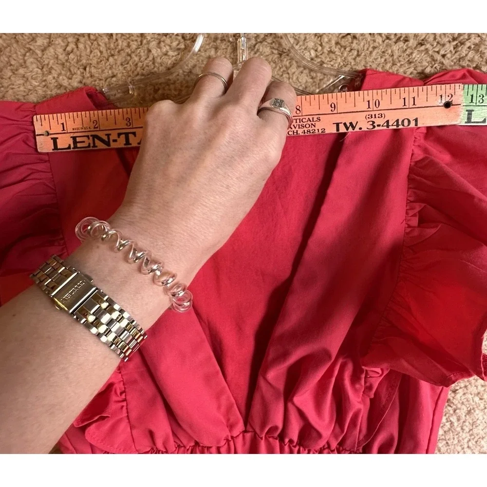 Abercrombie & Fitch Pink‎ Flutter Sleeve Tiered Maxi Dress Size XS